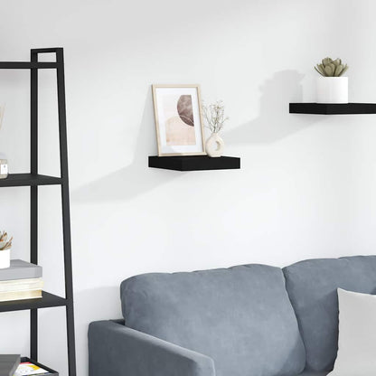 323823 vidaXL Floating Wall Shelf Black 23x23,5x3,8 cm MDF