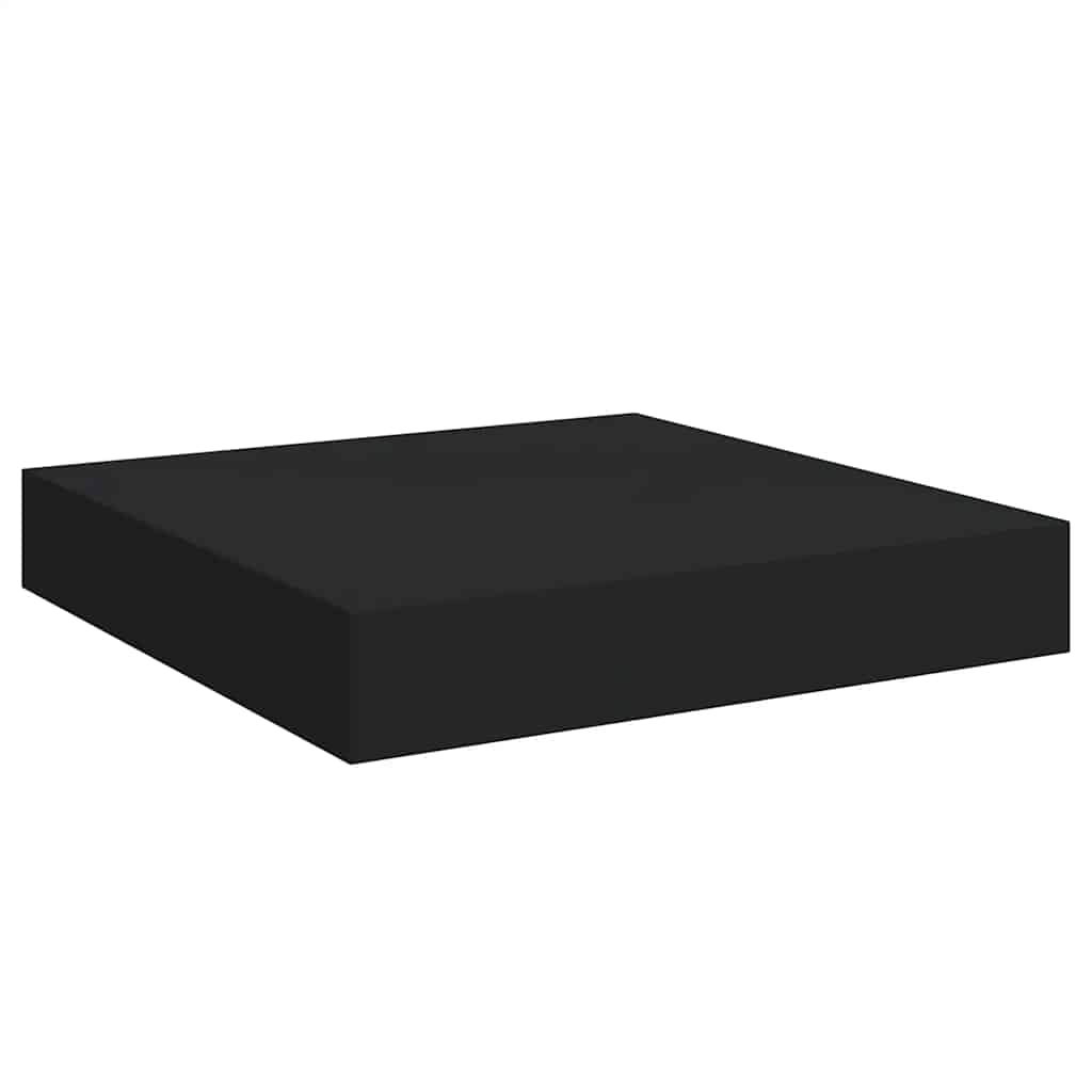 vidaXL Floating Wall Shelves 4 pcs Black 23x23.5x3.8 cm MDF