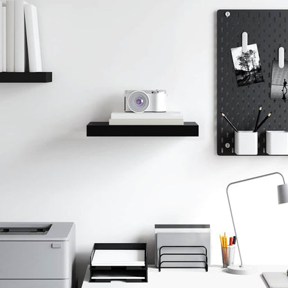 vidaXL Floating Wall Shelf Black 40x23x3.8 cm MDF