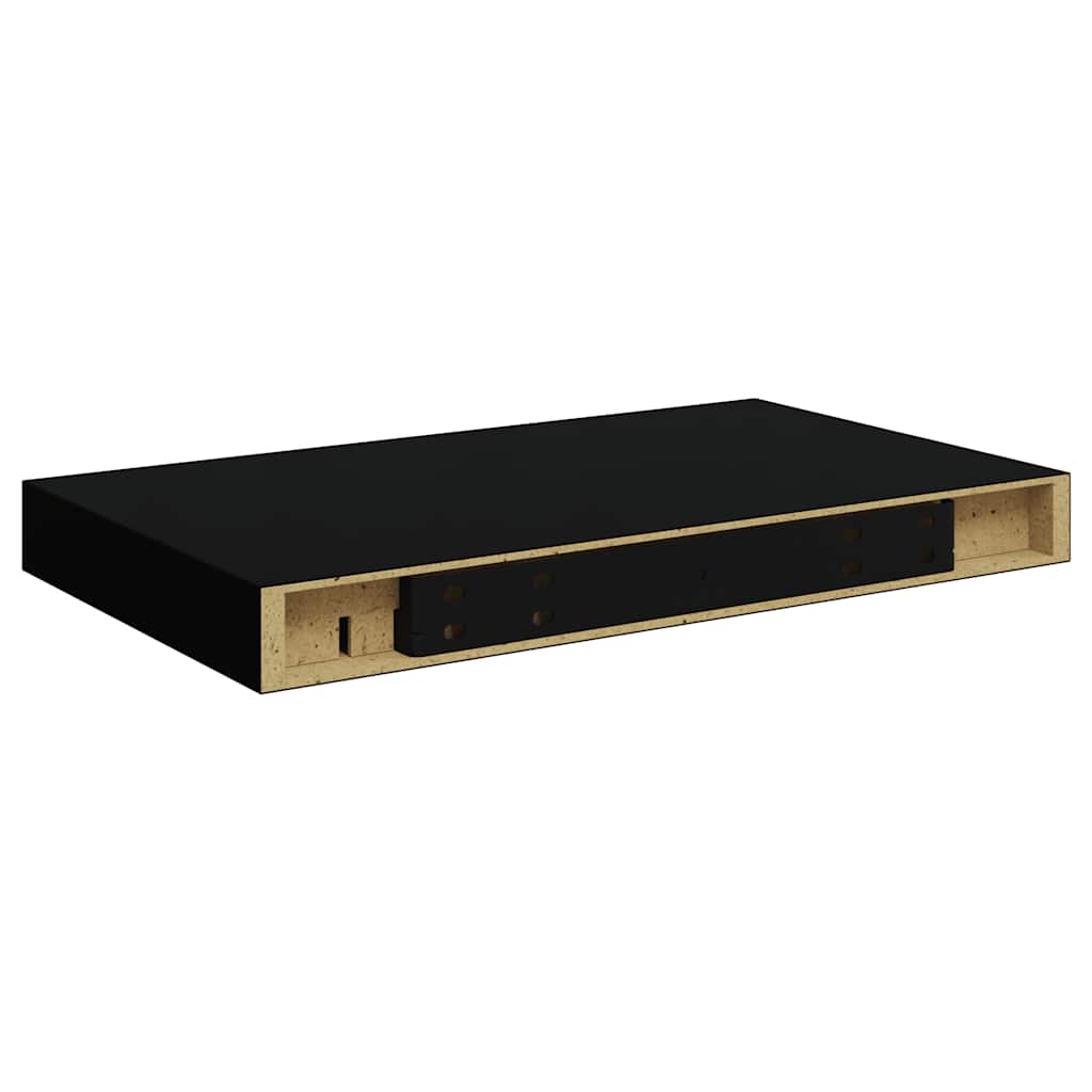 vidaXL Floating Wall Shelf Black 40x23x3.8 cm MDF