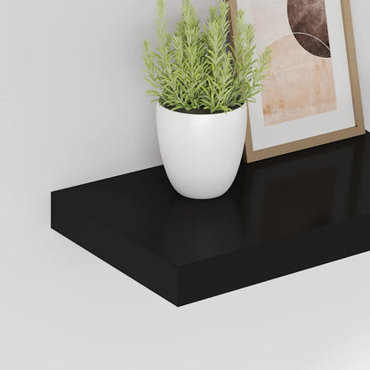 vidaXL Floating Wall Shelves 4 pcs Black 40x23x3.8 cm MDF