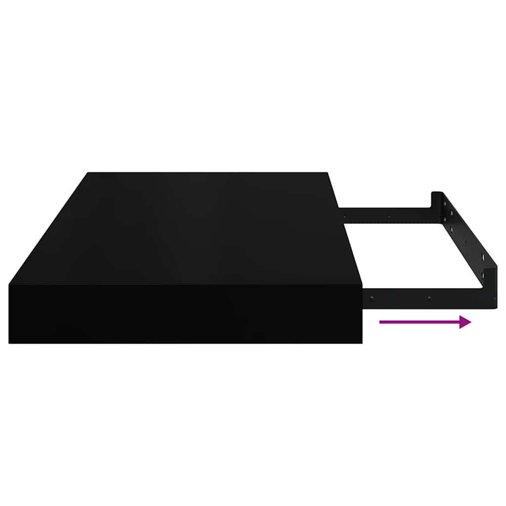 vidaXL Floating Wall Shelves 4 pcs Black 40x23x3.8 cm MDF