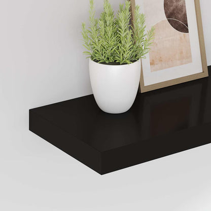 vidaXL Floating Wall Shelf Black 50x23.5x3.8 cm MDF
