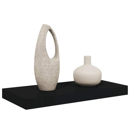 vidaXL Floating Wall Shelf Black 50x23x3.8 cm MDF