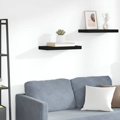 vidaXL Floating Wall Shelf Black 50x23.5x3.8 cm MDF