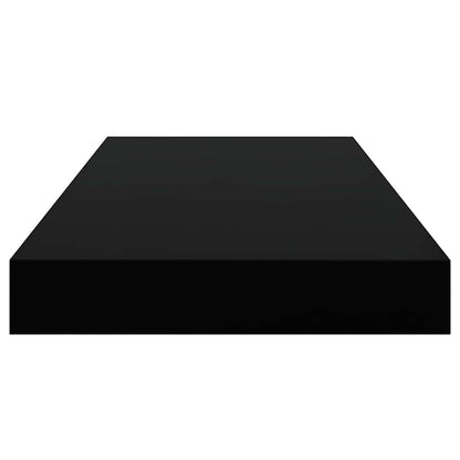 vidaXL Floating Wall Shelves 4 pcs Black 50x23x3.8 cm MDF