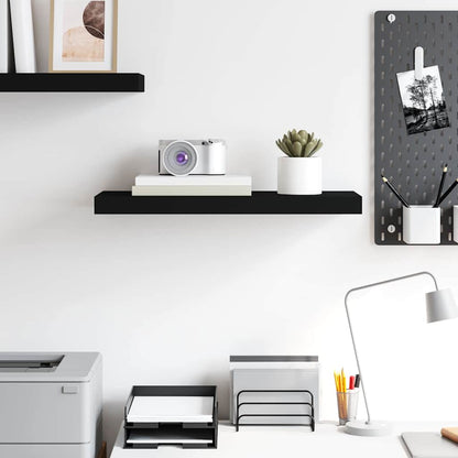 323832 vidaXL Floating Wall Shelf Black 60x23,5x3,8 cm MDF