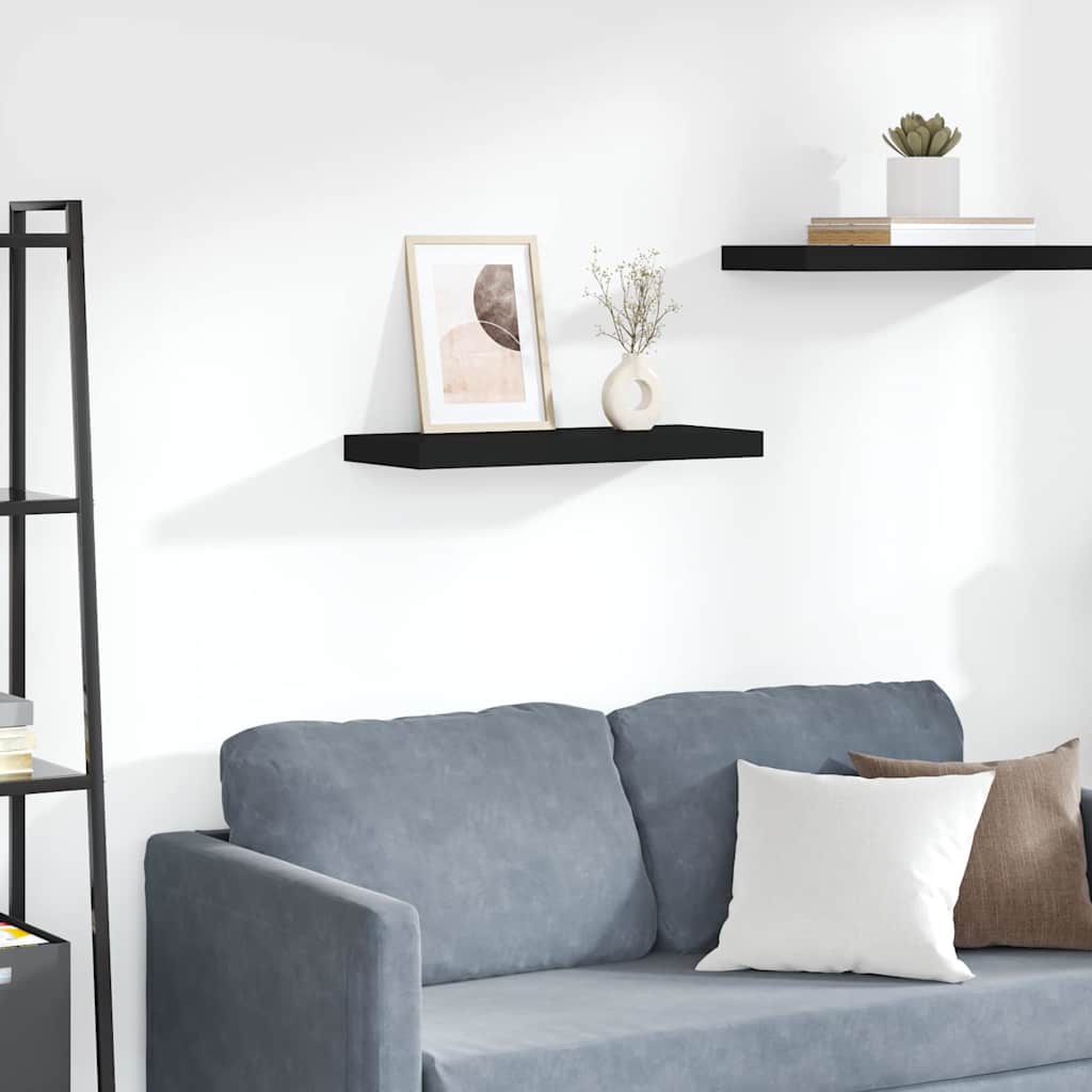 323832 vidaXL Floating Wall Shelf Black 60x23,5x3,8 cm MDF