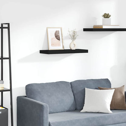 323832 vidaXL Floating Wall Shelf Black 60x23,5x3,8 cm MDF