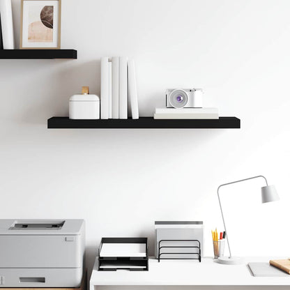 vidaXL Wall Shelf | Black | Honeycomb MDF, metal frame | 80x23.5x3.8 cm