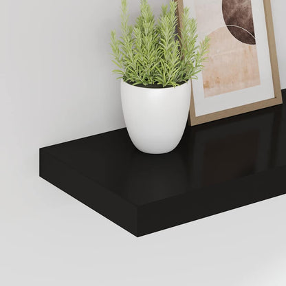 vidaXL Wall Shelf | Black | Honeycomb MDF, metal frame | 80x23.5x3.8 cm