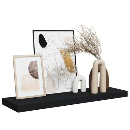 vidaXL Wall Shelf | Black | Honeycomb MDF, metal frame | 80x23.5x3.8 cm