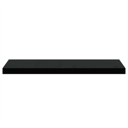 vidaXL Floating Wall Shelves 2 pcs Black 80x23.5x3.8 cm MDF