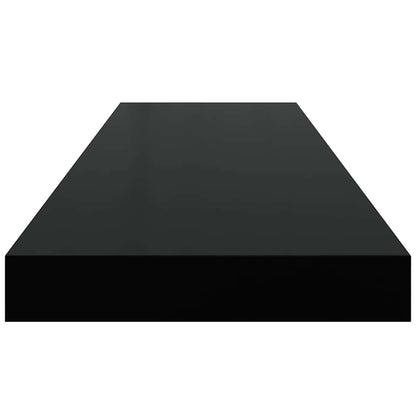 vidaXL Floating Wall Shelves 2 pcs Black 80x23.5x3.8 cm MDF