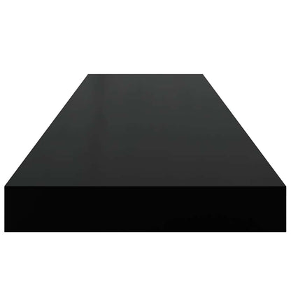 vidaXL Floating Wall Shelf Black 90x23.5x3.8 cm MDF