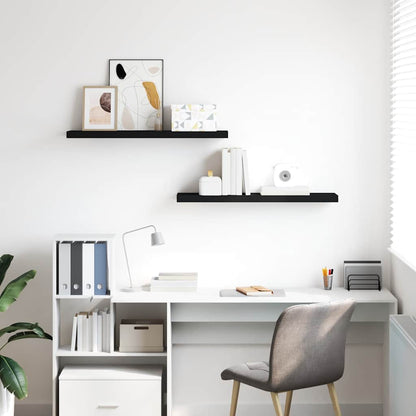 vidaXL Floating Wall Shelves 2 pcs Black 90x23.5x3.8 cm MDF