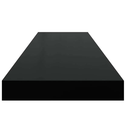 vidaXL Floating Wall Shelves 4 pcs Black 90x23.5x3.8 cm MDF