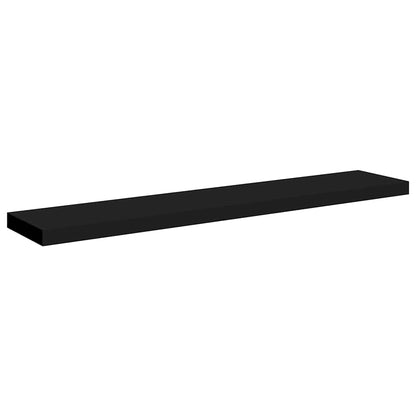 vidaXL Floating Wall Shelves 2 pcs Black 120x23.5x3.8 cm MDF