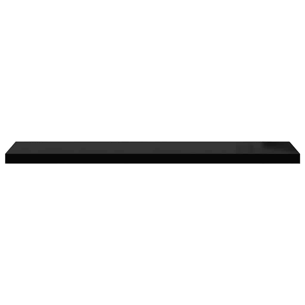 vidaXL Floating Wall Shelves 2 pcs Black 120x23.5x3.8 cm MDF