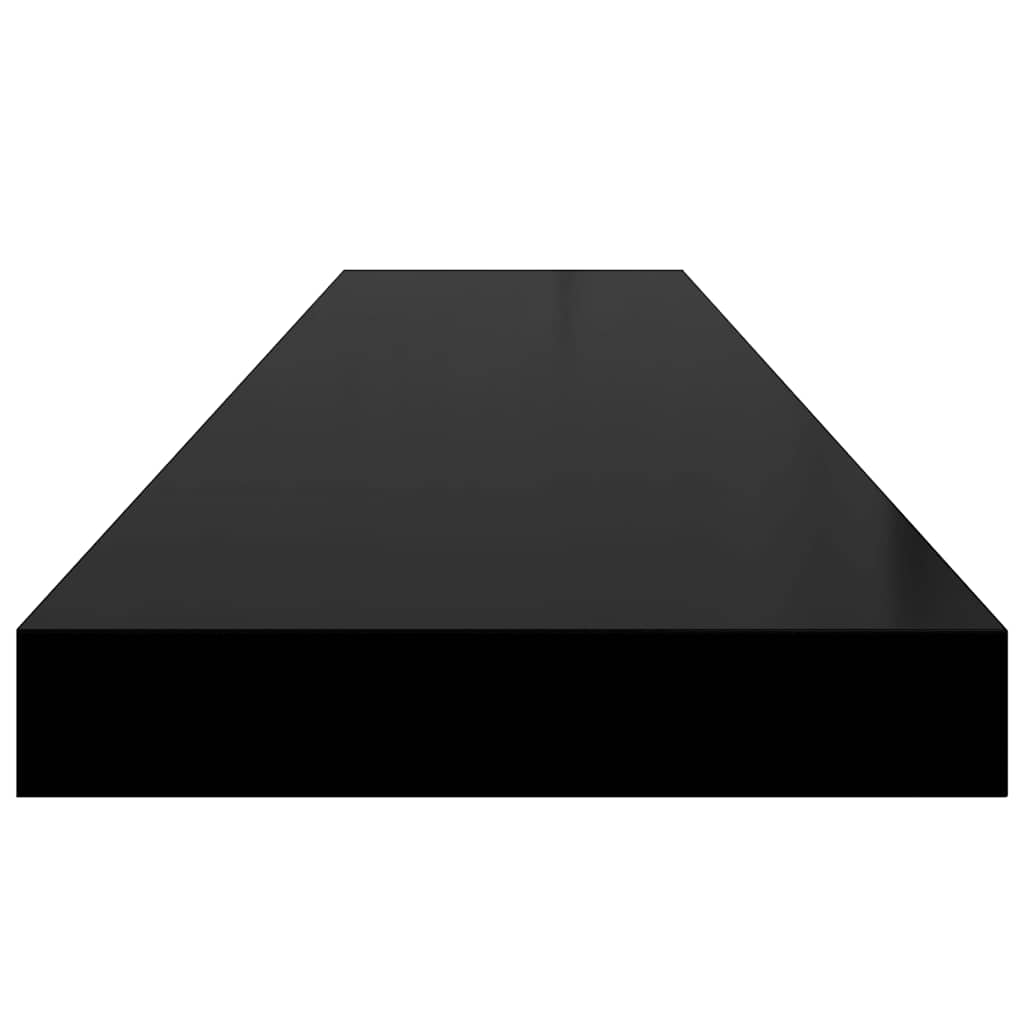 vidaXL Floating Wall Shelves 4 pcs Black 120x23.5x3.8 cm MDF