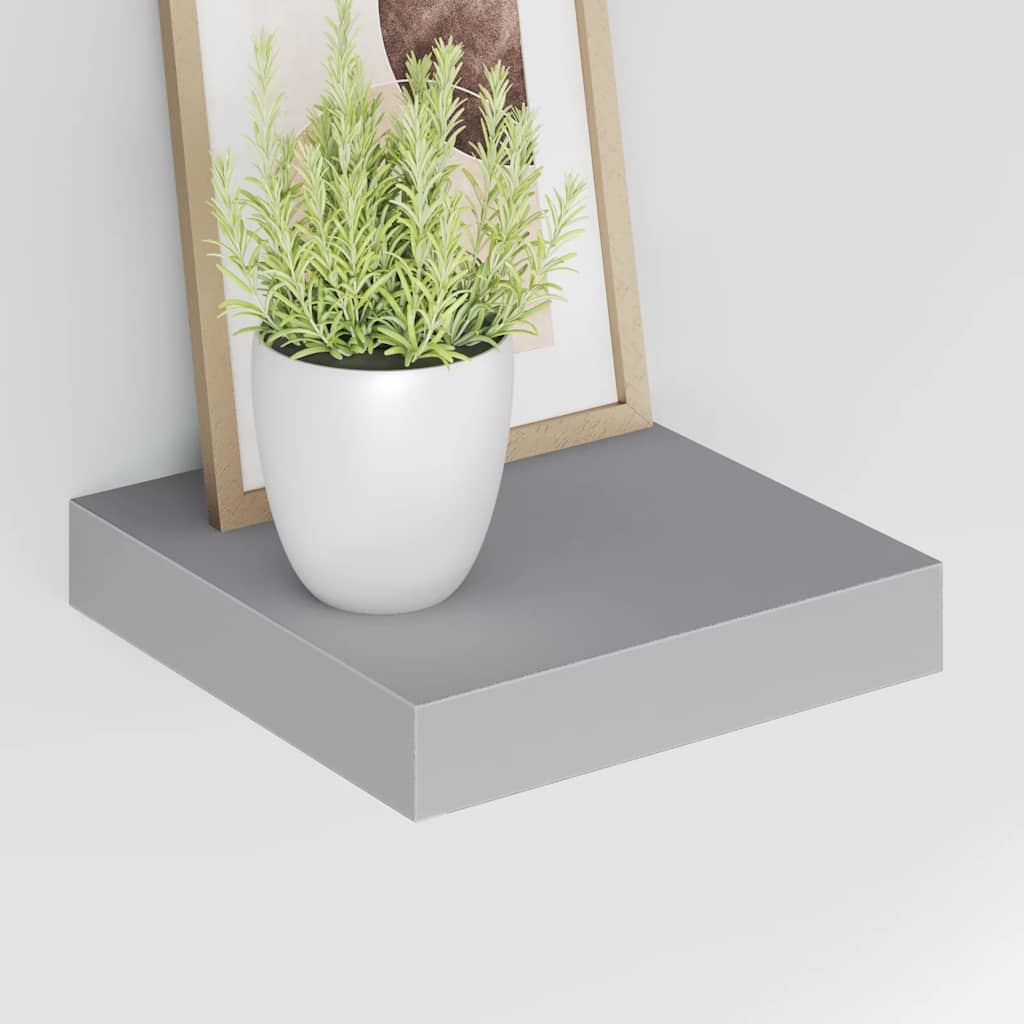 vidaXL Floating Wall Shelf Grey 23x23.5x3.8 cm MDF