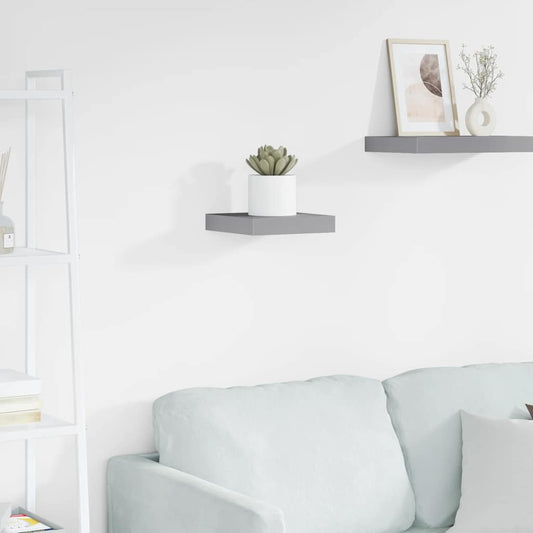 vidaXL Floating Wall Shelf Grey 23x23.5x3.8 cm MDF