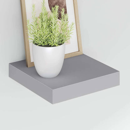 vidaXL Floating Wall Shelves 2 pcs Grey 23x23.5x3.8 cm MDF