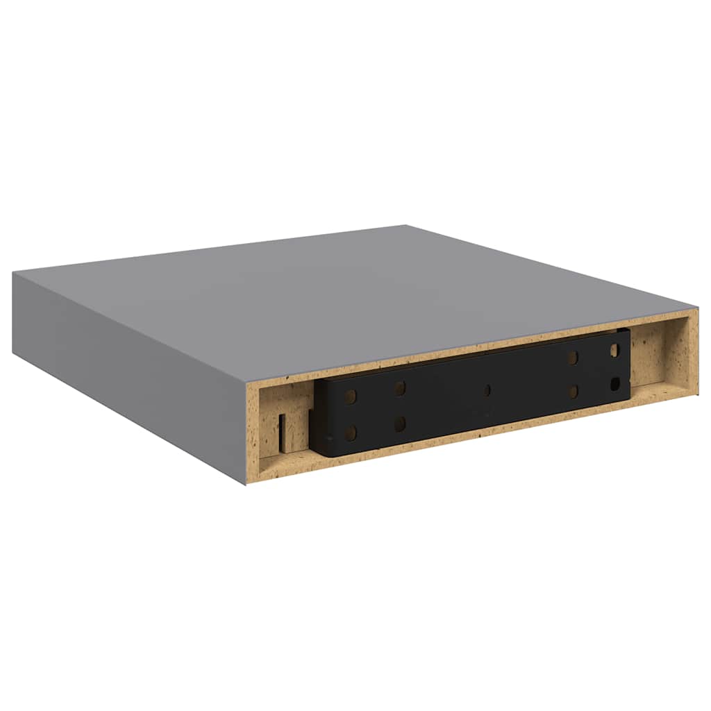 vidaXL Floating Wall Shelves 4 pcs Grey 23x23.5x3.8 cm MDF