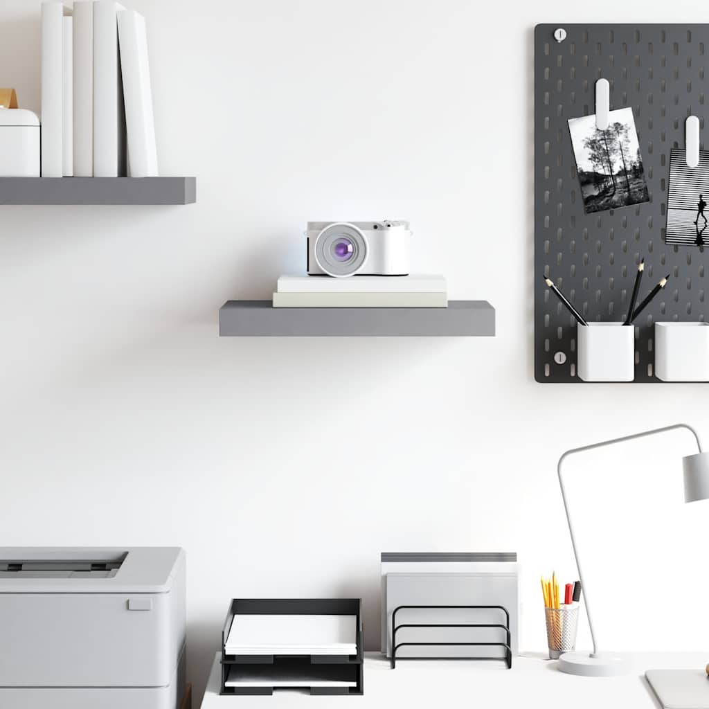 vidaXL Floating Wall Shelf Grey 40x23x3.8 cm MDF