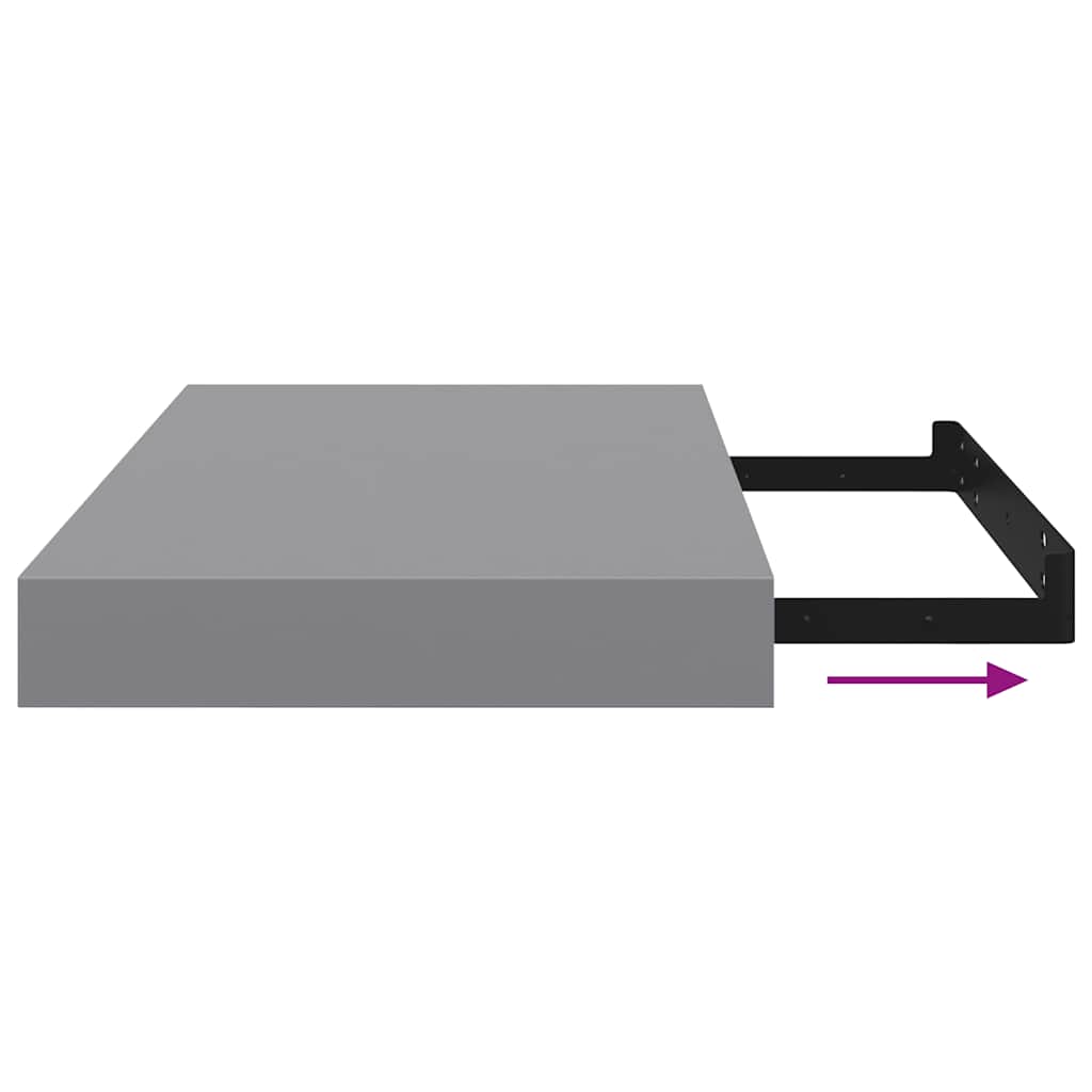 vidaXL Floating Wall Shelf Grey 40x23x3.8 cm MDF