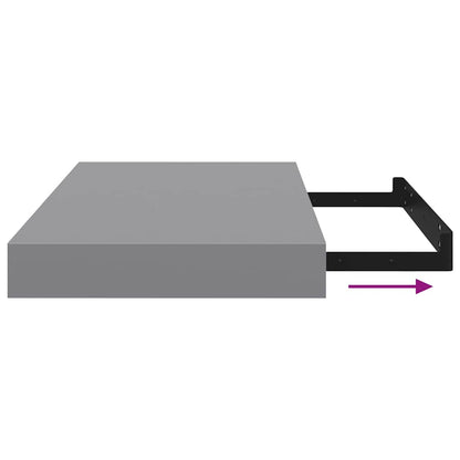 vidaXL Floating Wall Shelf Grey 40x23x3.8 cm MDF
