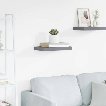 vidaXL Floating Wall Shelf Grey 40x23.5x3.8 cm MDF