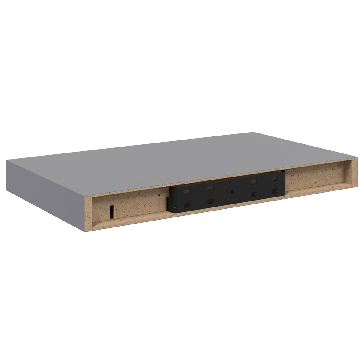 vidaXL Floating Wall Shelf Grey 40x23.5x3.8 cm MDF