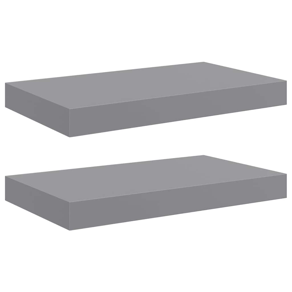 vidaXL Floating Wall Shelves 2 pcs Grey 40x23.5x3.8 cm MDF