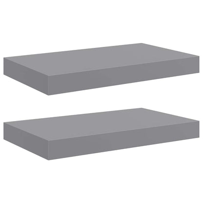 vidaXL Floating Wall Shelves 2 pcs Grey 40x23.5x3.8 cm MDF