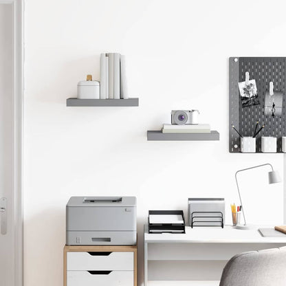 vidaXL Floating Wall Shelves 2 pcs Grey 40x23.5x3.8 cm MDF