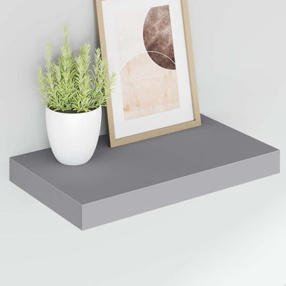 vidaXL Floating Wall Shelves 2 pcs Grey 40x23.5x3.8 cm MDF