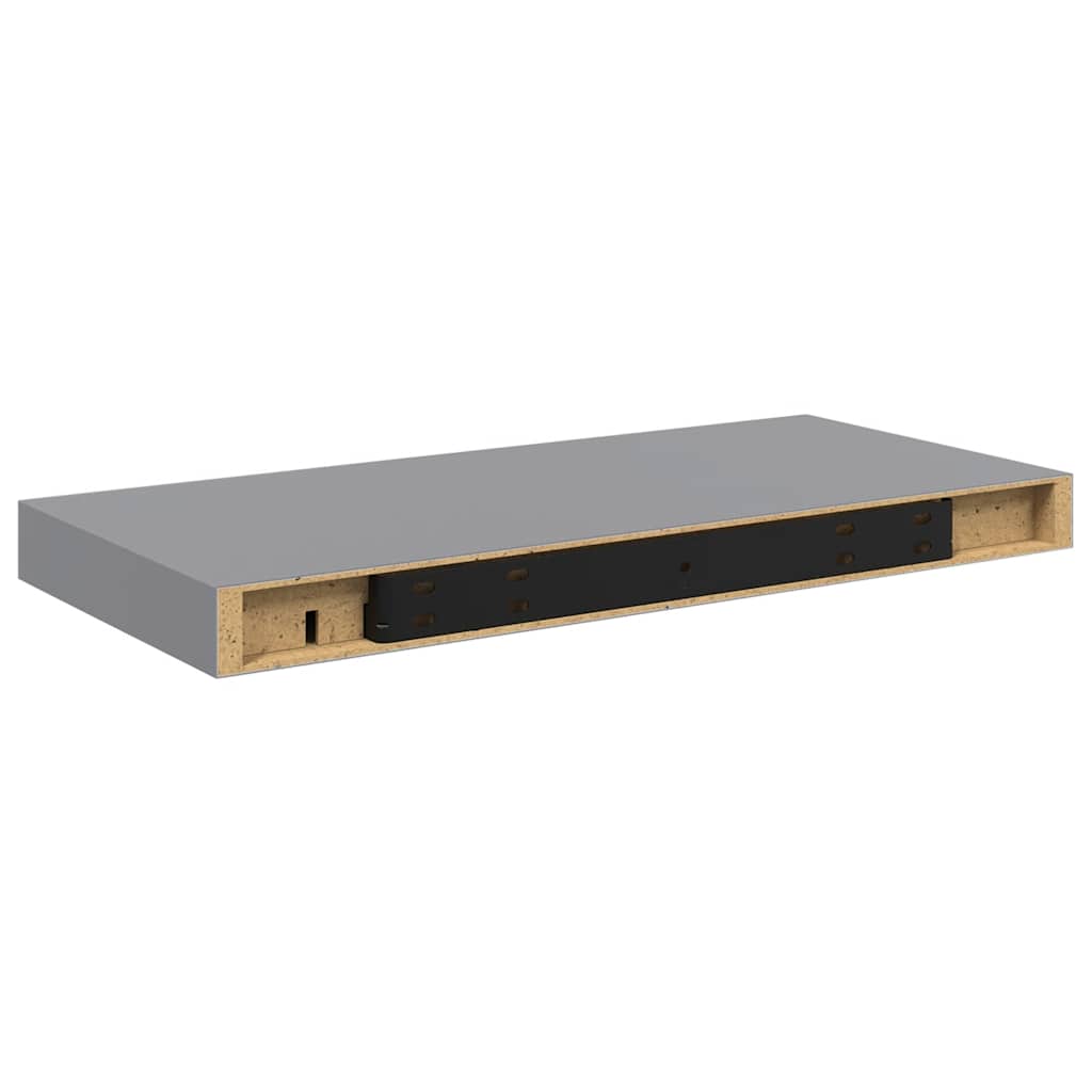 vidaXL Floating Wall Shelves 4 pcs Grey 50x23x3.8 cm MDF