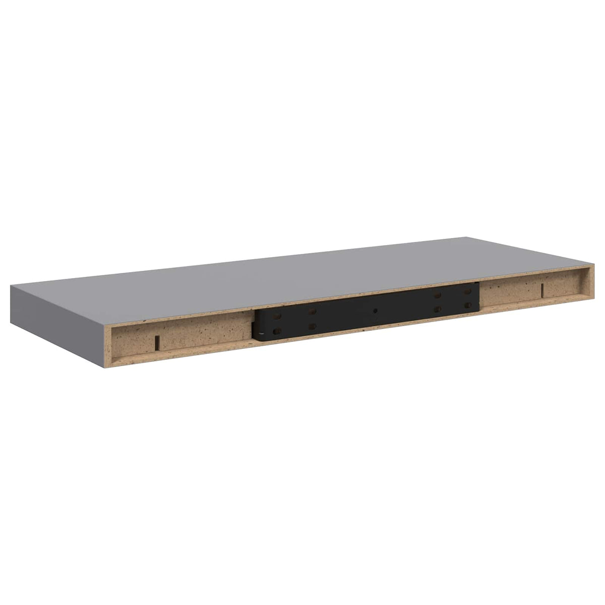 323853 vidaXL Floating Wall Shelf Grey 60x23,5x3,8 cm MDF