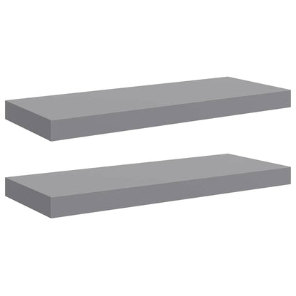 vidaXL Floating Wall Shelves 2 pcs Grey 60x23.5x3.8 cm MDF