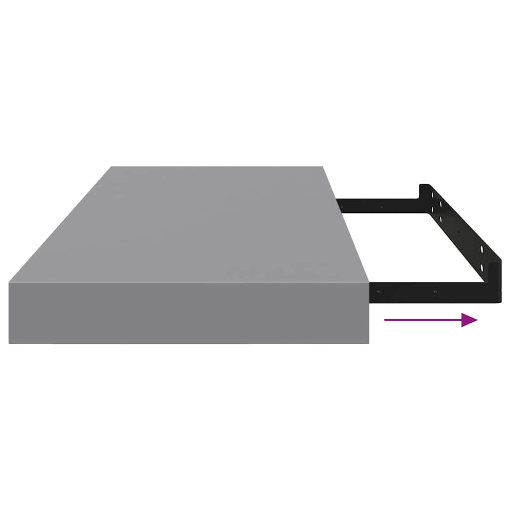 vidaXL Floating Wall Shelves 4 pcs Grey 60x23.5x3.8 cm MDF