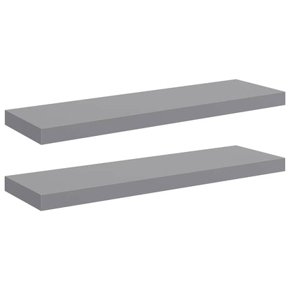 323857 vidaXL Floating Wall Shelves 2 pcs Grey 80x23,5x3,8 cm MDF