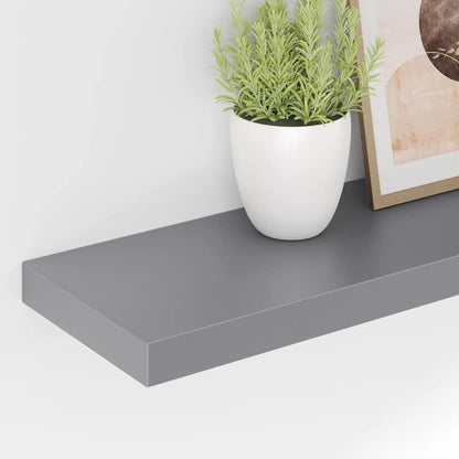 vidaXL Floating Wall Shelves 2 pcs Grey 80x23.5x3.8 cm MDF