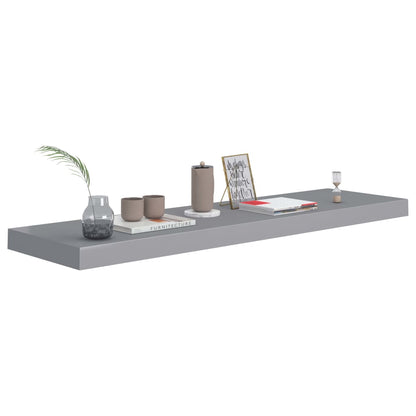 vidaXL Floating Wall Shelf Grey 90x23.5x3.8 cm MDF