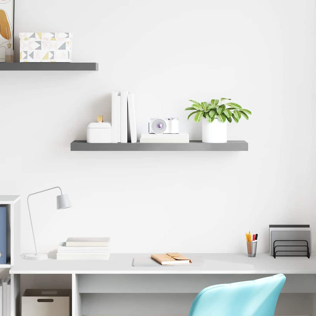 vidaXL Floating Wall Shelf Grey 90x23.5x3.8 cm MDF