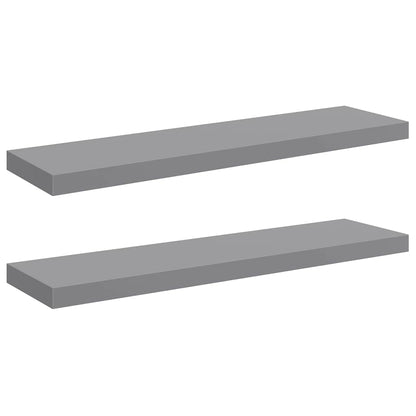 323860 vidaXL Floating Wall Shelves 2 pcs Grey 90x23,5x3,8 cm MDF