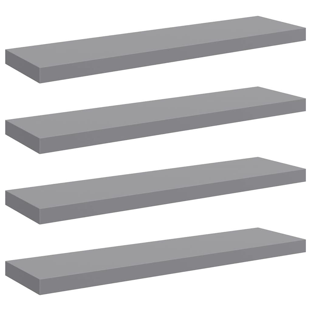 vidaXL Floating Wall Shelves 4 pcs Grey 90x23.5x3.8 cm MDF