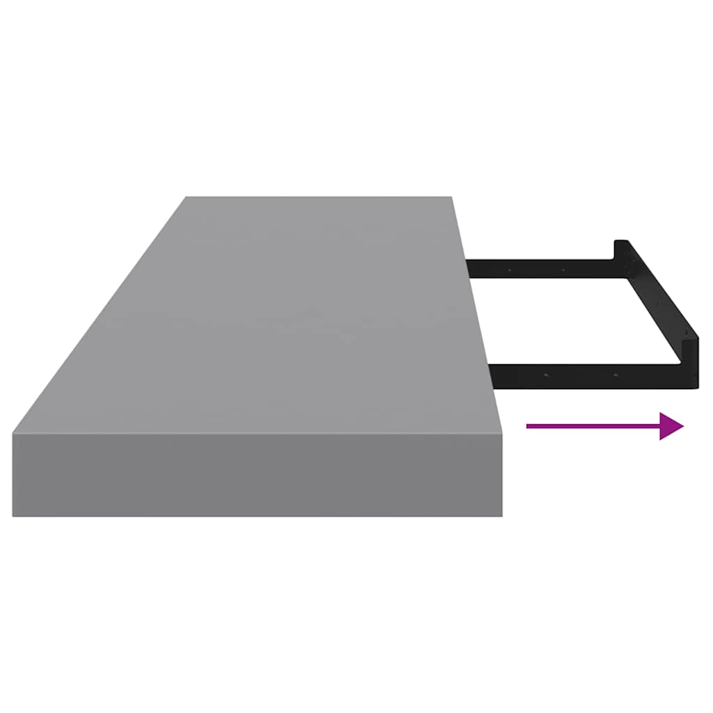 vidaXL Floating Wall Shelves 4 pcs Grey 90x23.5x3.8 cm MDF