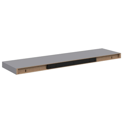 323861 vidaXL Floating Wall Shelves 4 pcs Grey 90x23,5x3,8 cm MDF