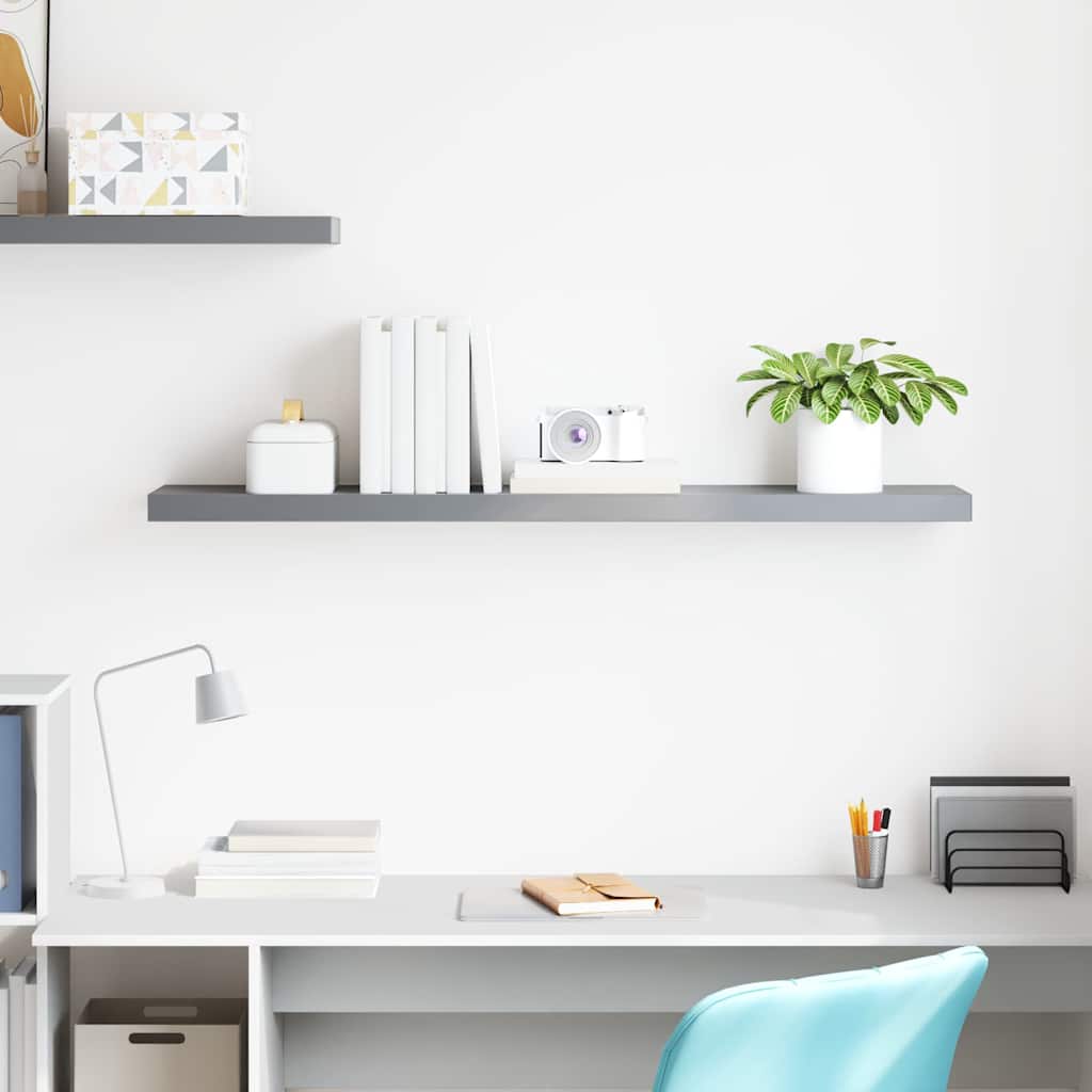 323862 vidaXL Floating Wall Shelf Grey 120x23,5x3,8 cm MDF